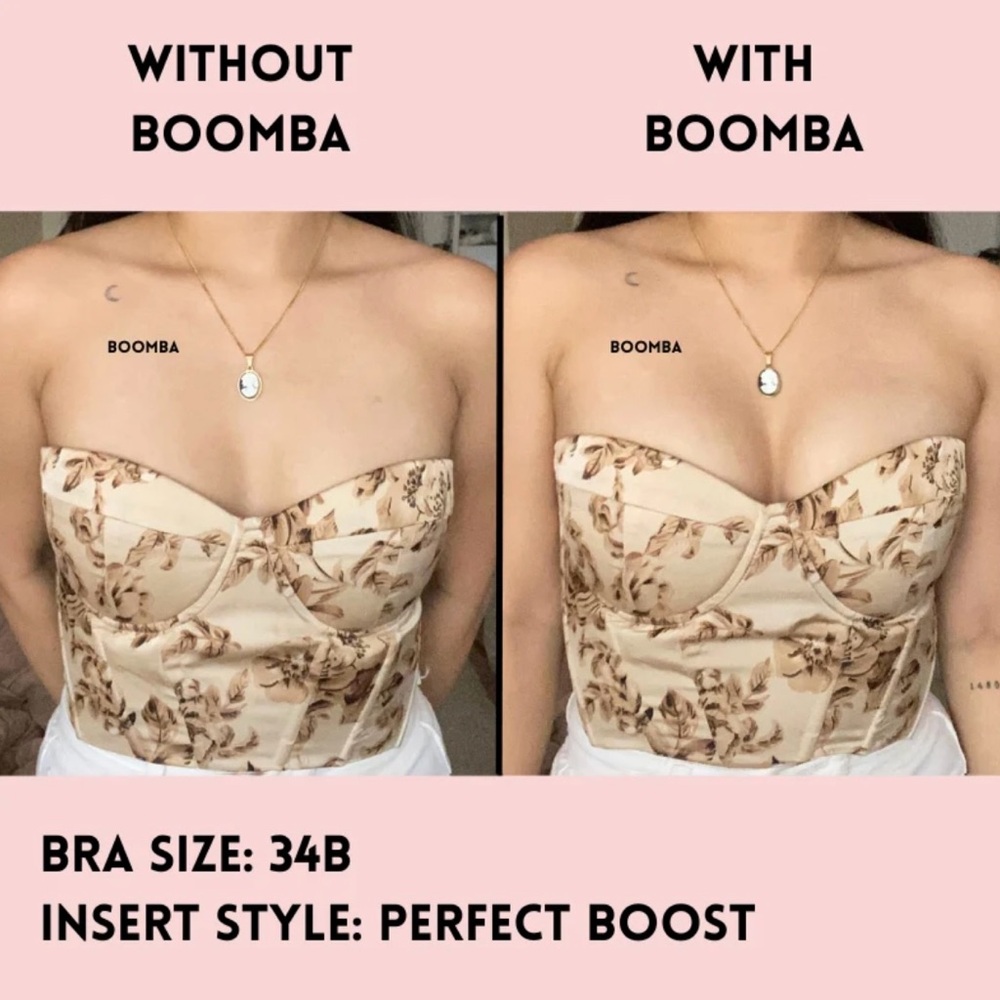 BOOMBA Perfect Boost Inserts - Strapless Backless Sticky Bra Set For Large Chest